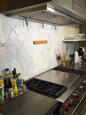 Knife Strip on Tile Backsplash at Soak & Simmer